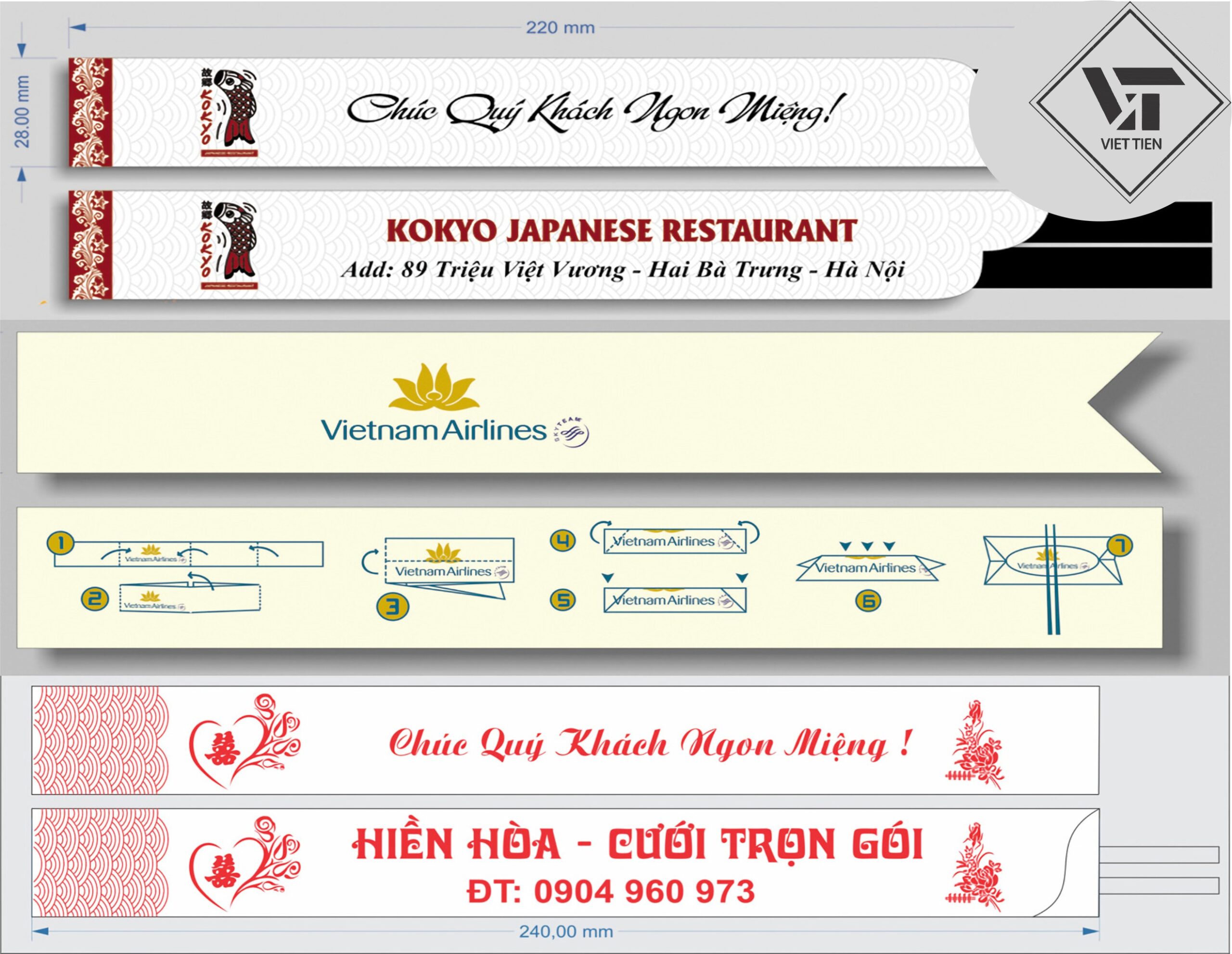 in bao đũa tiệc cưới